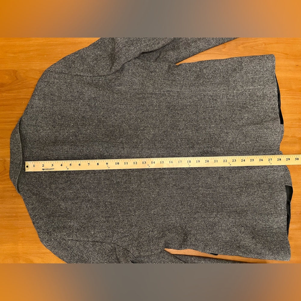 Men's Lands' End Canvas Gray Herringbone Tweed Wool Sport Coat Blazer Size: 44 - Picture 8 of 8